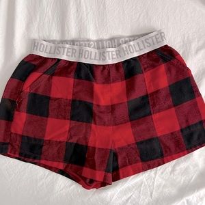 hollister plaid pj shorts